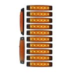 YUK 10 pcs 3.8" 6 LED Side Led Marker Trailer marker lights for trucks, Marker light amber, Rear side marker light, Truck cab marker lights, RV marker light (Yellow)