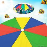 3.5M Rainbow Kids Play Parachute for Children Outdoor Indoor Game 8 Handles Play Parachute Teamwork Exercises Game