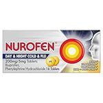 Nurofen Day and Night Cold and Flu Relief 200mg/5mg Tablets Ibuprofen, 16 Count ( Pack of 1)