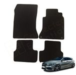 Fully Tailored Car Mats for Mercedes A Class W176 2013-2018, Set of 4 Floor Mats, Black with Black Trim with 2 Safety Clips by Connected Essentials