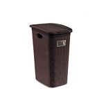 SPREAD SPAIN Laundry Hamper Basket With Easy Open Lid & Design, Large Wicker Hamper, Dirty Cloths Storage With Two Easy Grip Handles, Laundry Room Bin (Lh 4002 Lt Moka), Brown