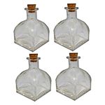 Jarbazaar JARBAZAARPremium Glass Diffuser Bottle with Classic Wooden Cork Lid @100ML, [Pack of 4]