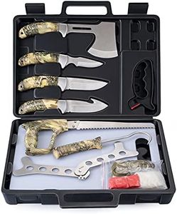 GVDV Hunting Knife Set - Deer Hunting Gear and Accessories, Field Dressing Kit Portable Butcher Game Processor Set, Hunting Knife for Men (14 Pieces)