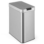 TANGZON 50L Automatic Sensor Kitchen Bin, Stainless Steel Touchless Infrared Motion Waste Bin with Soft Closure Lid, Fingerprint-Proof Smart Trash Can Dustbin for Home Office