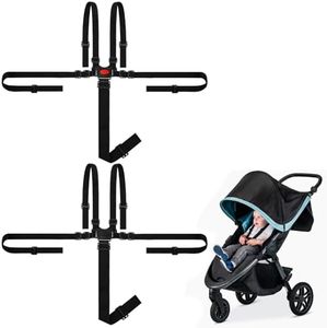 EWUHRY 5 Point Harness Seat Belt, Full Protection 5 Point Security Harness Seatbelt Stroller Harness for High Chair and Pushchair(Black)