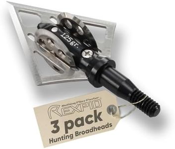 Rexpid NURI Fixed Broadheads 125 Grain - 3 Pack - Fixed Hunting Arrows Heads, Rotary Wing Blades, 1-1/4" Cut Arrow Tip for Compound Bow, 0.039" Blade Thickness - Broadhead Case Included