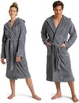 Möve Unisex Superwuschel hooded bathrobe, Stone, L UK