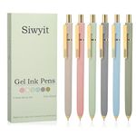 Siwyit Gel Pens 6 Pcs, 0.5mm Quick Dry Black Ink Pens Fine Point Smooth Writing Pens,Retractable Pens for Journaling Note Taking,Stylo Gel Gift for Women (Morandi-6PC)