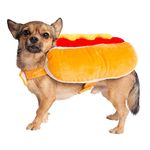 Pet Krewe Hot Dog Costume for Cats and Dogs | Small Pet Wiener Costume for Dogs 1st Birthday, National Cat Day & Celebrations | Halloween Outfit for Small and Large Cats & Dogs