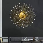 ZOVE Modern Handcrafted Luxury Metal Wall Decor Perfect For Living Room (Size : 30 In)(Electroplated Golden With White Crystal Stone)