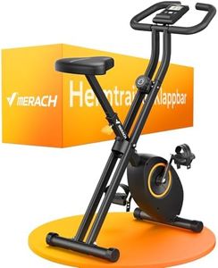 MERACH Heimtrainer Fahrrad Klappbar, Hometrainer Fahrrad mit LCD Monitor, Magnetisches Ergometer Heimtrainer mit Bequemem Sitzkissen, Fitnessbikes für Zuhause, Platzsparend, 136KG