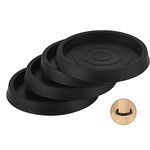 4 Pcs Non Slip Furniture Pads, Round Rubber Furniture Caster, Furniture Leg Protectors, 2.5 Inch Floor Protector Furniture Caster Cups Anti Sliding Pads for Bed, Sofa, Chair, Table, Piano (Black)