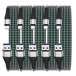 GREPHONE iPhone Charger 3ft,5 Pack 3ft [MFi Certified] Extra Long Lightning Cable,Long iPhone Charging Cord 3 Feet USB Cables (Green)