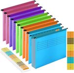 A4 Suspension File, 10 PCS Polypropylene Filing Cabinet Suspension Files with Tabs and Card Inserts A4 Hanging Filing Folders for Office Organization Home Work