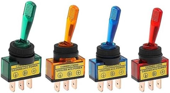 VGOL 4Pcs LED Lighted Toggle Switch LED Illuminated Flick Toggle Switch 3 Pin ON-Off Car Dash Toggle Switch Car Accessories 20A 12V