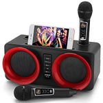 ALPOWL Karaoke Machine for Kids Adults, Portable Bluetooth Speaker with 2 UHF Wireless Microphone for Home Party, Wedding, Church, Picnic, Outdoor/Indoor