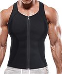 Gotoly Men Sauna Sweat Suits Zipper Closure Tank Top Weight Lost Body Shaper Neoprene Waist Trainer Vest Slim Belt Workout Fitness Compression Shirt