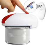 LEQOS Electric Can Opener For Kitchen One Touch Start Automatic Can Opener Electric for Any Size Can Small Hands Free Battery Operated Can Opener For Seniors Arthritis Smooth Edge Food-Safe (Red)