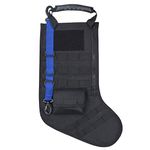 Geeylly Tactical Christmas Stocking, Tactical Christmas Xmas Stocking W/Handle, Perfect Mantel Decoration (Navy)