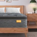 Sweetlove Single Mattress,Euro Top Mattress Innerspring Mattress High Density Foam Medium Firm Motion Isolation Strong Edge Support Medium Hardness Comfortable Mattress Ergonomic Mattress