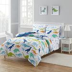 Kids Bedding Set Bed in a Bag for Boys and Girls Toddlers Printed Sheet Set and Comforter, Full, Dinosaur