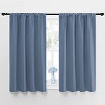 NICETOWN Blackout Curtains for Bedroom, Blackout Curtain Panels, Window Treatment Energy Saving Thermal Insulated Solid Rod Pocket Blackout Drapes / Draperies (Stone Blue, 1 Pair, 42 by 45-inch)