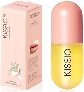 KISSIO Lip Plumper,Natural Lip Plumper for Day Use,Lip Plumping Gloss Make Lips Fuller and Moisturizing 5.5ml,Lip Mask,Hydrating & Reduce Fine Lines,Beautiful Fuller