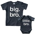 Big bro Little bro Shirts Big Brother Little Brother Shirt Lil Boys Matching Outfits (Charcoal Black, Kid (2Y) / Baby (1-3M))
