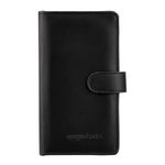 amazon basics Leatherette Memo Note Pad with Sticky Notes & Clip Holder | Premium Faux Leather | Diary Style | Magnetic Closure