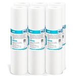 Membrane Solutions 20 Micron Sediment Water Filter Replacement Polypropylene Cartridge 10"x 2.5" for Whole House RO System, Compatible with Aqua-Pure AP110, GE FXUSC,WHKF-GD05,Culligan P5-6 Pack