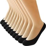 10 Pairs Ultra Low Cut Liner Socks Women No Show Non Slip Hidden Invisible for Flats Boat Summer (10 Black)