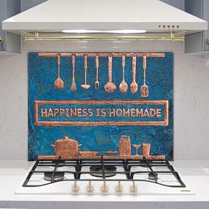 Handmade Copper Kitchen Backsplash, Personalized Copper Backsplash, Custom Copper Backsplash Panel, Decorative Copper Backsplash Tile, Indoor Outdoor Wall Decor (Blue)