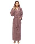 Arus Women's Hooded Classic Bathrobe Turkish Cotton Robe (S-M, Plum)