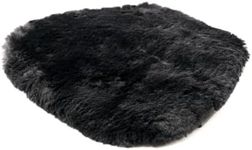 Natural Design Architecture Lifestyle N Motorcycle Seat Cushion | 100% Genuine Sheepskin Motorcycle Seat Covers with Non-Slip Suede Backing and Straps, 1 Pc Black, 13'' x 11''