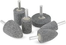 Grinding Stone 80 Grit 3 Different Shapes Abrasive Grinding Stone Rotary Accessories Head Mounted Stone Point Abrasive Grinding Wheels Bit Set with 1/4" (6mm) Mandrel for Rotary Tools