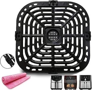 Air Fryer Grill Plate for Instants Vortex Plus 6QT Air Fryers, Upgraded Square Grill Pan Tray Replacement Parts with Rubber Feet for Instants, Non-Stick, Dishwasher Safe