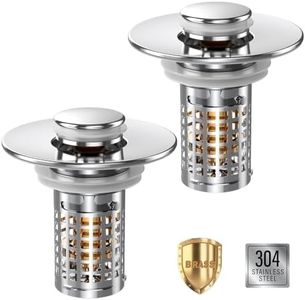 Sink Stopper Hair Catcher, Pop-up Sink Drain Strainer with Removable Stainless Steel Strainer Basket Hair Catcher, Bathroom Sink Strainer for Bathroom Sink Stopper (2PCS)