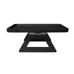 SDYGDB Sofa Arm Tray Table Portable Couch Arm Clip-On Tray Space Saving Wooden Sofa Arm Rest Table for Wide Couches Stable Sofa Armrest Side Tables for Remote Drinks Snacks Phone Holder(black)