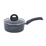 Wonderchef Granite Non-Stick Sauce Pan | Induction Bottom |Soft-Touch Handles|Virgin Grade Aluminium |PFOA and Heavy Metals Free|3.5mm |18cm Non Stick Sauce Pan | 1.8 litres | 2 Years Warranty | Grey