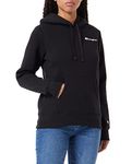 Champion Women's Legacy American Classics Powerblend Fleece Small Logo Hooded Sweatshirt, Nero, L