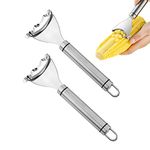 LUTER Corn Cob Peeler Tool, 2pcs Corn Cutter Stainless Steel Corn Peeler Scraper Thresher with Premium Ergonomic Handle Corn Stripper for Kitchen Any Meals Making