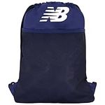 Concept One New Balance Drawstring Backpack, Sports Cinch Gym Bag with Shoe Compartment, Navy, 17.5 Inch, New Balance Drawstring Backpack, Sports Cinch Gym Bag With Shoe Compartment