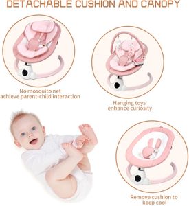 Portable Electric Baby Bouncer – Pink Infant Soothing Seat