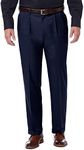 Haggar Men's Premium Comfort Dress Pant-Straight Fit Flat Front (Regular and Big & Tall Sizes), Blue, 36W x 29L