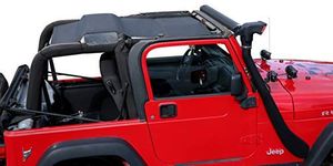 Badass Moto for Jeep Sunshade for Jeep Wrangler Top Mesh. Keeps You Cool. Reduces UV + Wind & Noise. Easy No Tool Install Sun Shade Top for Jeep Lover Gifts Accessories (1996-2006 TJ (Full Length))