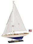 SAILINGSTORY Wooden Sailboat Model Ship Sailboat Decor Yacht Enterprise 1/100 Scale 1930 America's Cup Replica