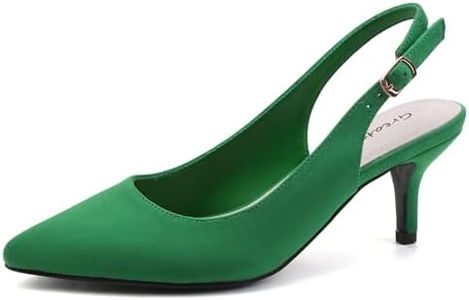 Greatonu pour Femmes Chaussures Pompes Sandales en Cuir PU Talon Moyen EU 41 Vert