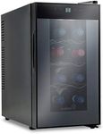 Ivation 8 Bottle Red and White Wine Thermoelectric Wine Cooler/Chiller Counter Top Wine Cellar with Digital Temperature Display, Freestanding Refrigerator Smoked Glass Door Quiet Operation Fridge