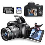 4K Digital Camera for Photography, 12X Optical Zoom Camera with WiFi & App Control, 72MP Vlogging Camera with 180° Flip Screen, Auto Focus, Dual Batteries, Wide Angle & Macro Lens,32GB SD Card