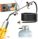 WELLUCK Propane Torch Weed Burner, Weed Torch 1,800,000 BTU Flame Weeder with CGA 510 11.5FT Hose, Heavy Duty Blow Torch with Self Igniter, Flamethrower for Weeding, Barbecue, Asphalt, Snow Melting